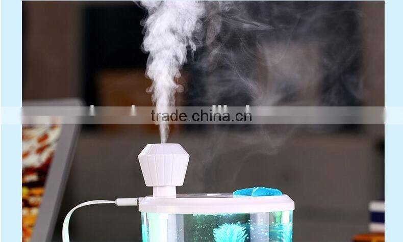 Creative Desktop micro landscape aquarium lighting Household USB ultrasonic atomizing air humidifier