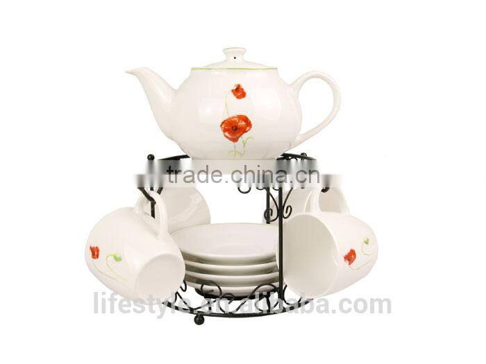 Ceramic Tea Set, Porcelain Coffee Set With Decal