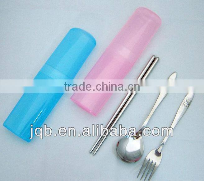 Portable takeaway travel cutlery set with plastick box packing