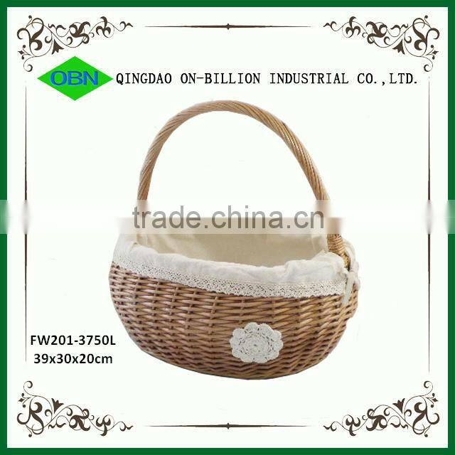 Quality wicker woven egg collection basket