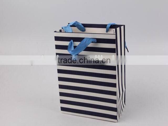 Foldable Gift Bag With Stripe Pattern/ Shopping Paper Bag