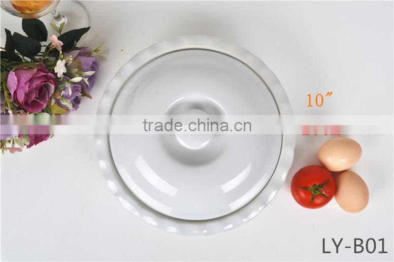 10" ceramic white porcelain round bakeware
