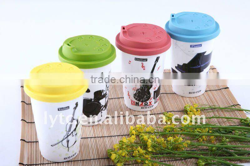 12oz ceramic mug with silicon lid