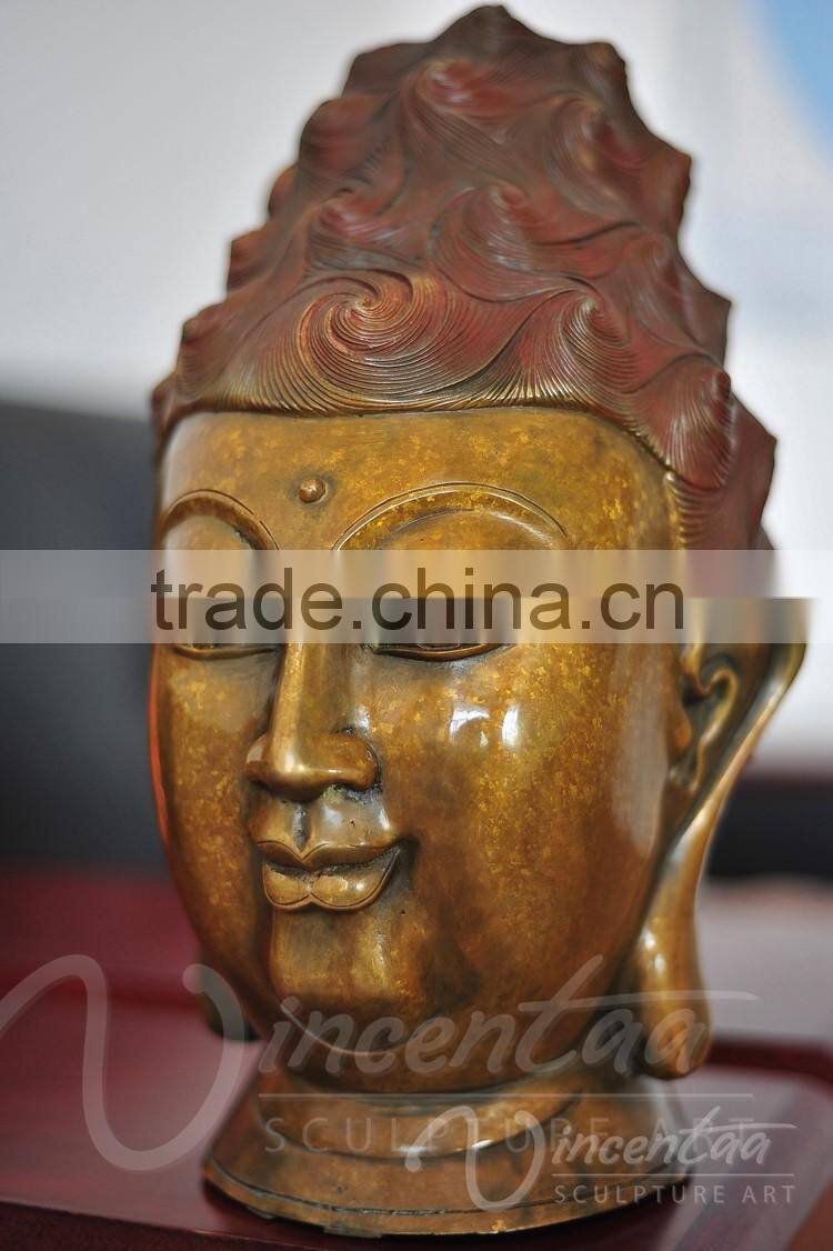 outdoor decoration metal large buddha head statues for sale