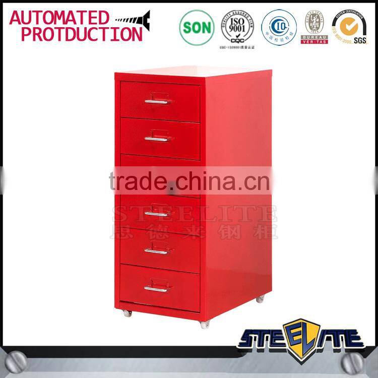 Steel Filing Cabinet Movable 6 Drawer File Cabinet