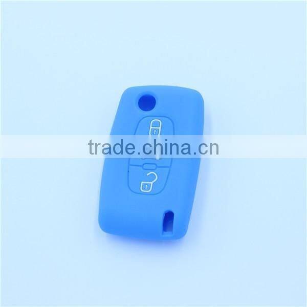 Car Silicone Remote Key Fob Cover For Peugeot 107 207 307 407 308 607 Citroen C1 C2 C3 C4 C5 C6 C8 3 Button Car Styling