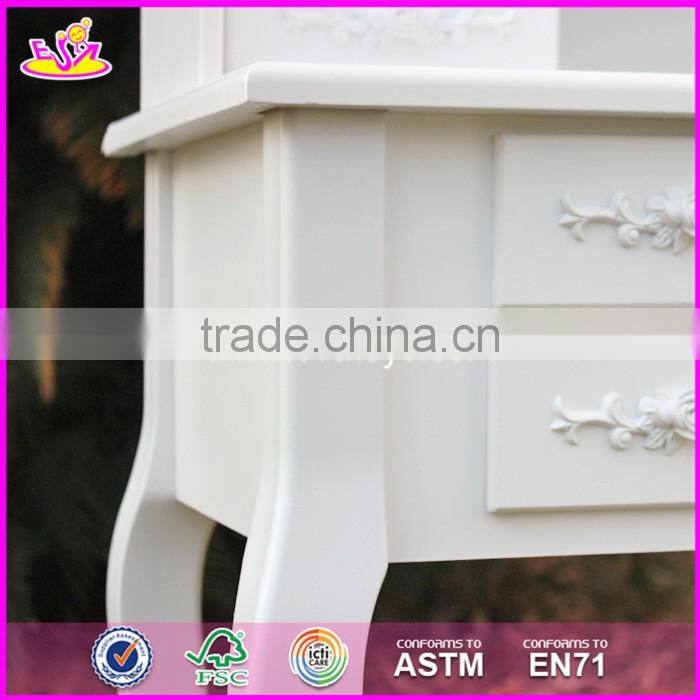 2017 New design youth white folding wooden dressing table W08H076