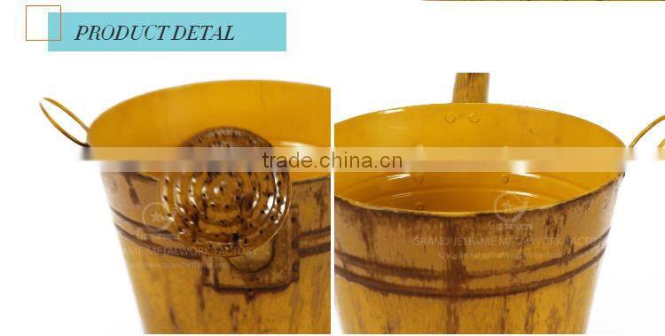 10 inch garden unique powder coated coloured metal plant colored flower pots coloured plant pots metal