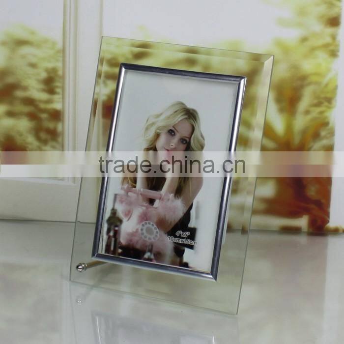 Transparent Clear Crystal Picture Frame Wholesale Silver Edge Glass Picture Frames