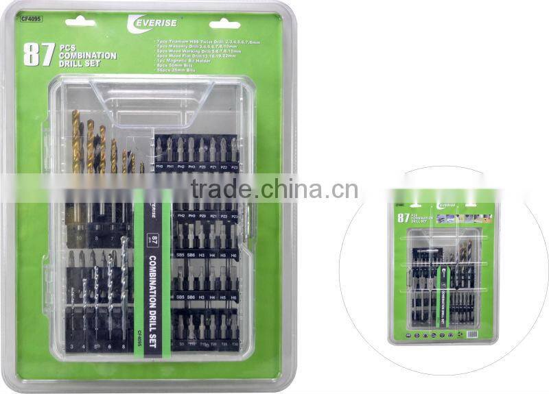 87 piece nice quality drill tool in plastic case