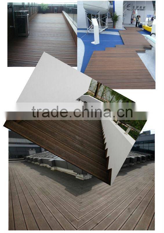 Waterproof & Sunscreen 20MM Thickness Abrasion-Resistant Strand Woven Bamboo Decking for Outdoor Carbonized Color -KE-OS0822