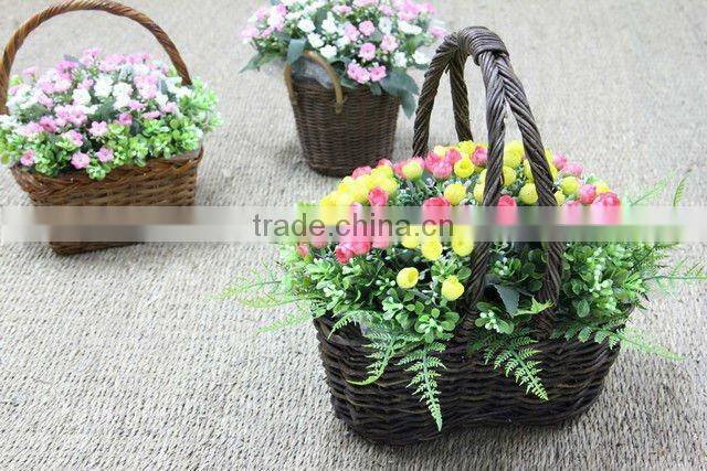 Square fern flower basket