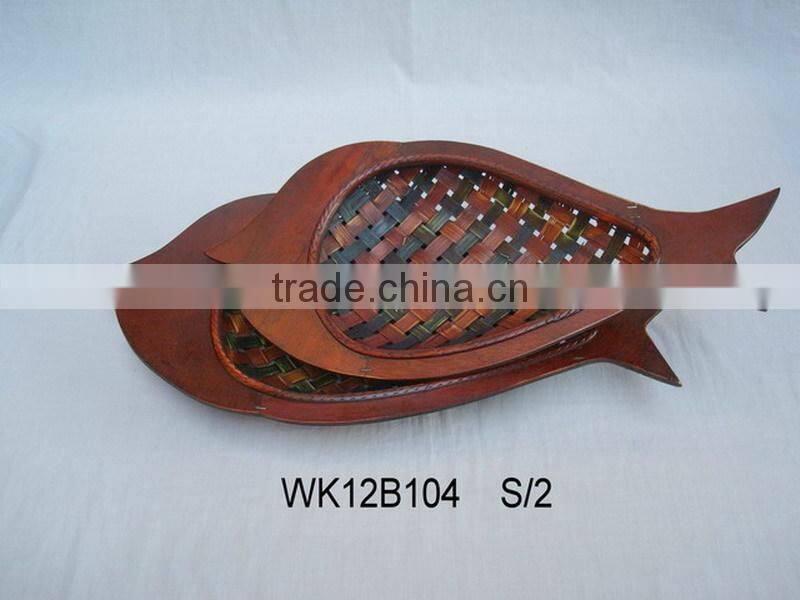 decorative bamboo plates in various shape