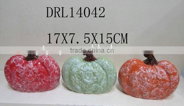 holloween flower pattern on ceramic pumpkin festive decorations