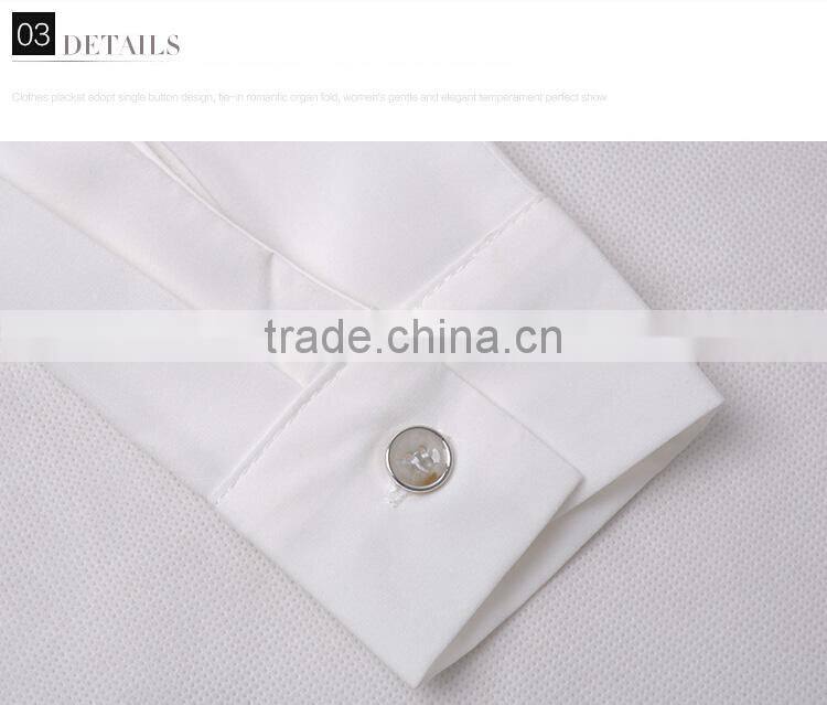 custom fashion cotton sarees lady blouses designs for hotel/bank women