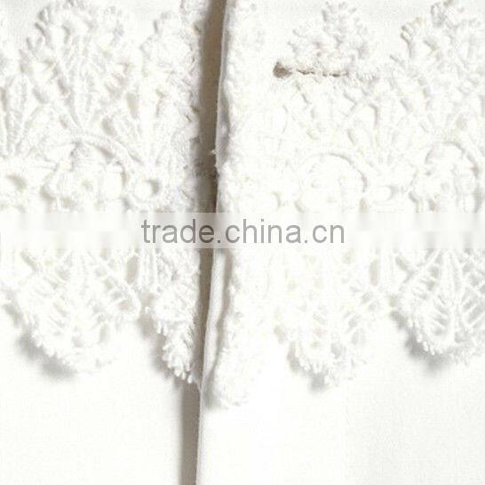 fancy/fashionable embroidered waist pants women in white color