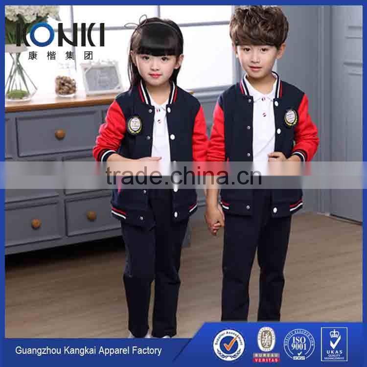 high quality primary school uniform design 100% cotton uniform