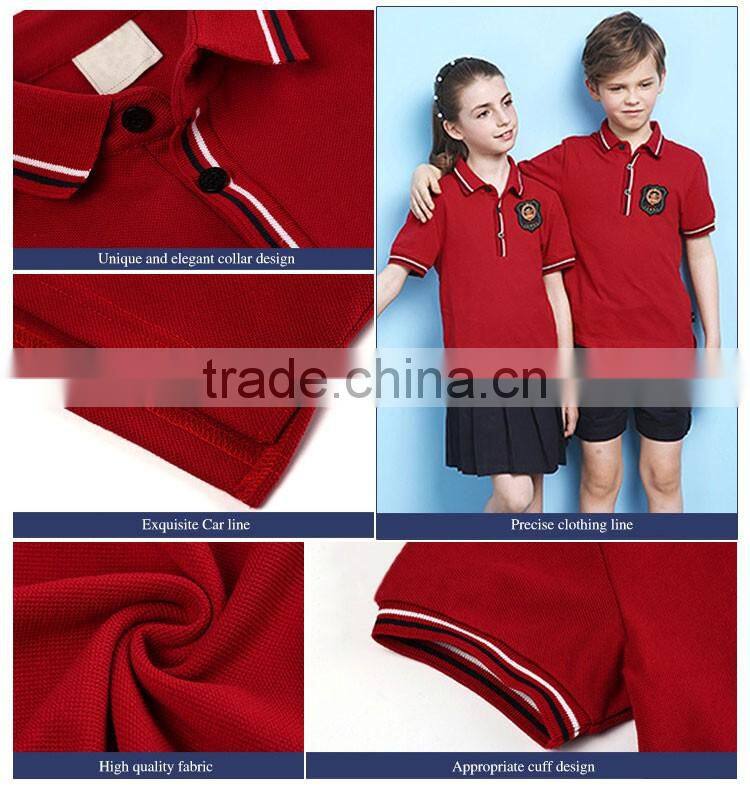 Custom Unisex Summer Red Color Polo School Uniform Shirt
