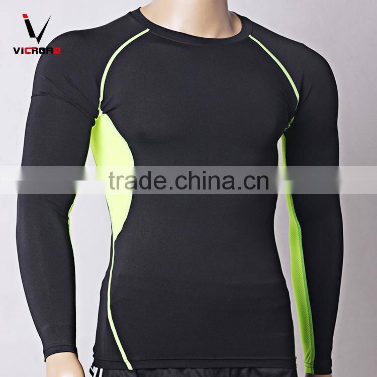 Long Sleeve Breathable anti-bacterial reflective sexy fitness gym apparel for men
