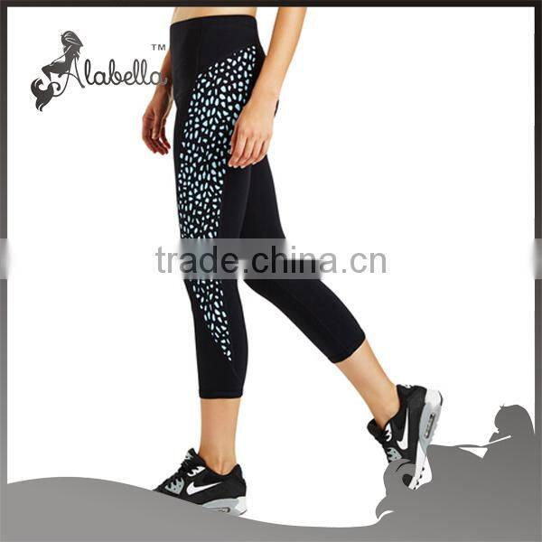 Custom women mesh design fitness capri pants Yoga lady gym tights