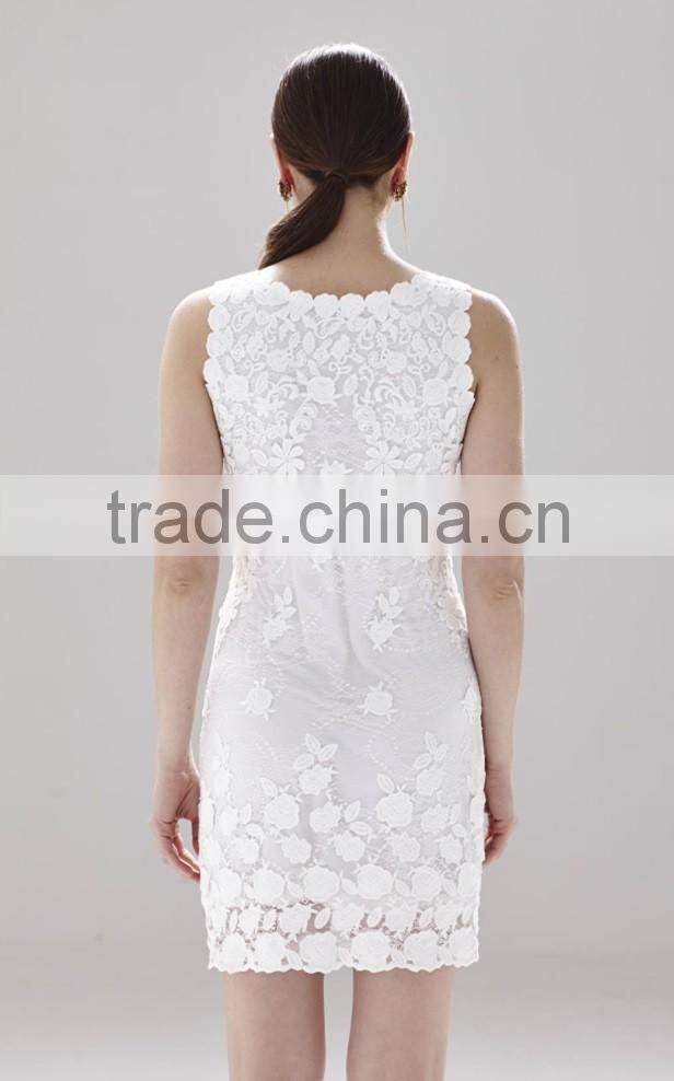 Sleeveless Ladies Elegant Fashion Crochet Simple Dress SR-D9778