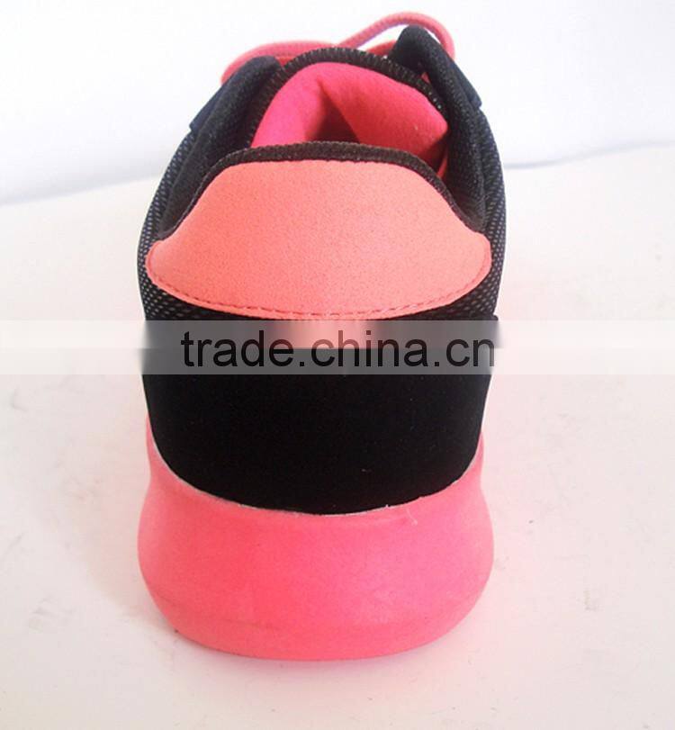 2017 black mesh upper PU pink outsole shoes women sport