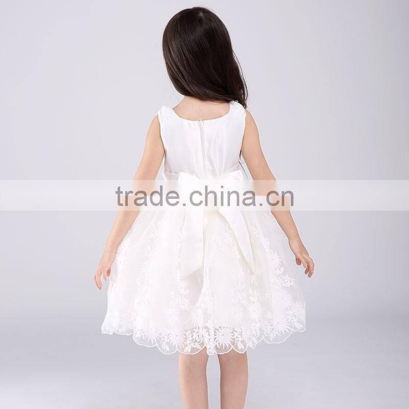 Pakistan Princess Rose Flower girls party dress white Lace Net frock designs for kids baby girl fairy dresses