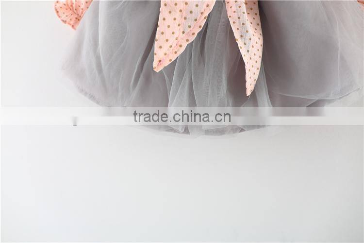 Boutique Princess Clothes Set Spring Baby Long Sleeve Shirt Gray Skirt Children Girl Wear 2017