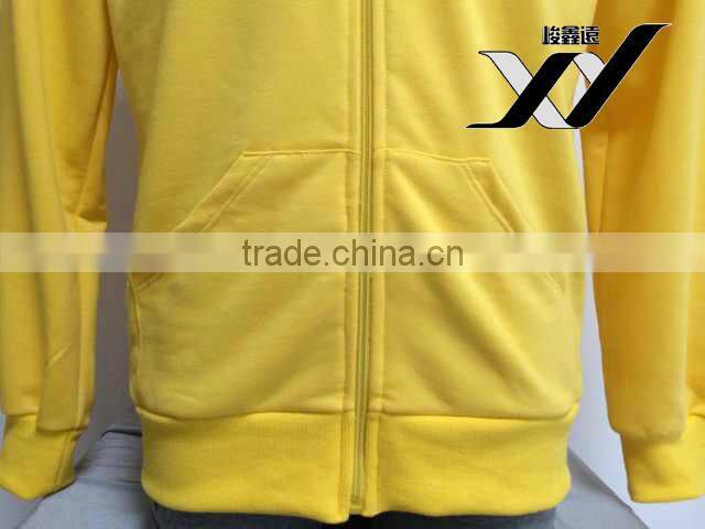 wholesale custom men zipper hoodie jacket with back silk screen printing