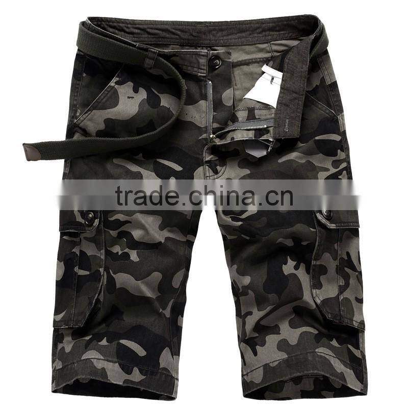 Mens Military Cargo Shorts 2016 Brand New Army Camouflage Shorts Men Cotton Loose Work Casual Short Pants Plus Size No Belt