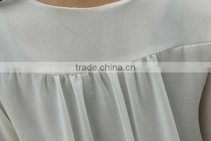 2016 Wholesale cheap price Women chiffon shirts outfit rivet cute doll Long sleeves design women chiffon casual Top Blouse