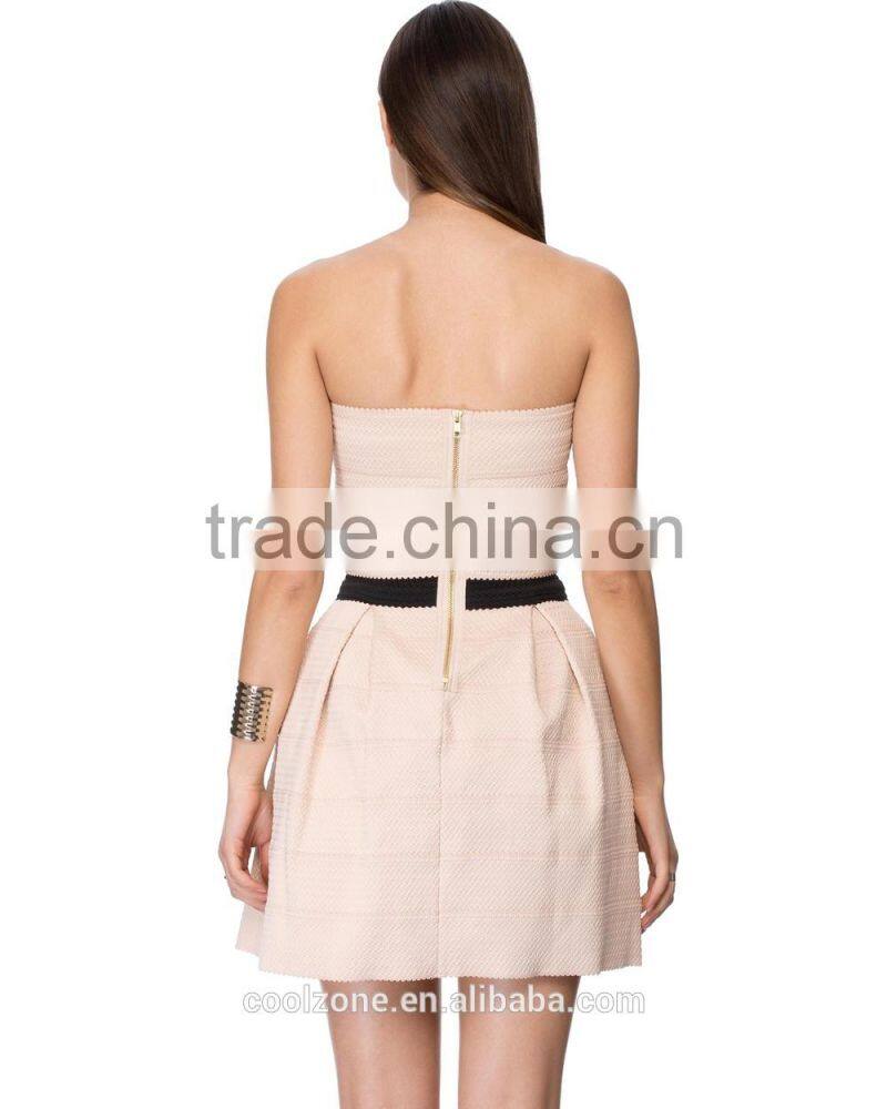 Hot selling sweetheart neck pleated bandage dress wholesale bandage dress 2016