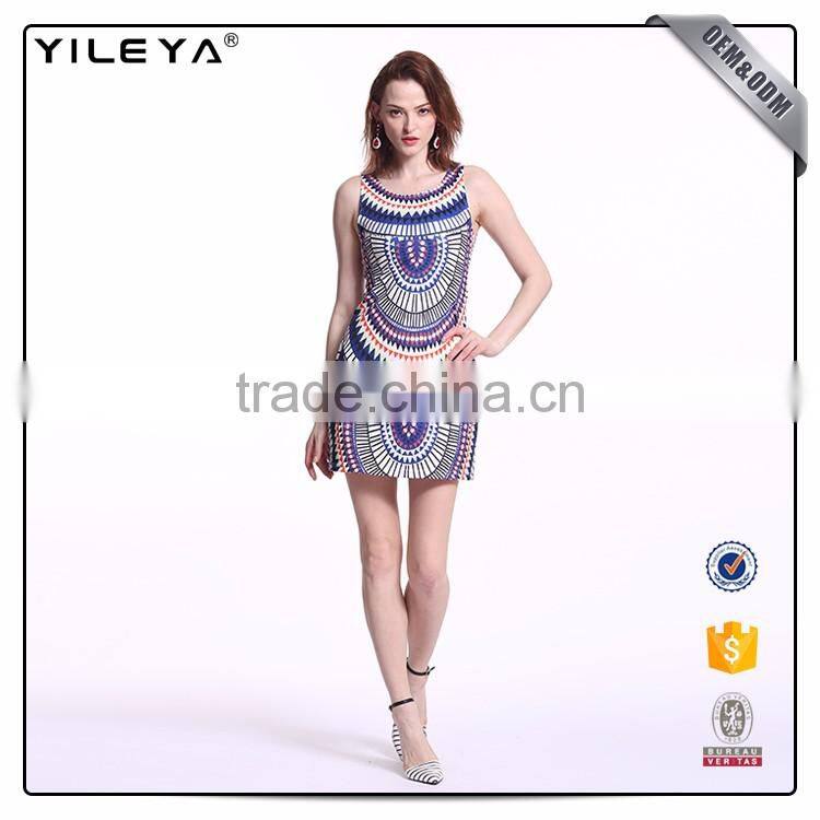 Oem & Odm Short Printed Bohemian Style Woman Dress