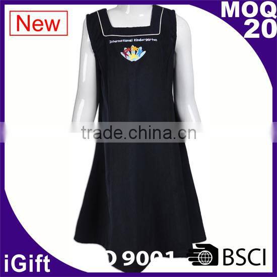 Applique Embroidery logo private school girl uniform shirt
