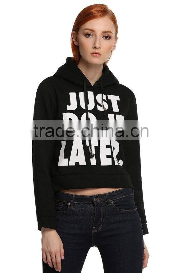 Women's 100% cotton pullover short style hoody