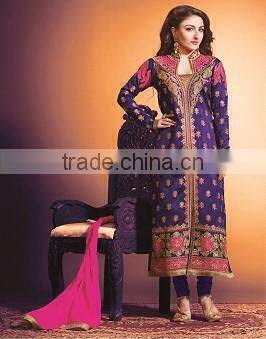 Balck color with zari rich embroidery work all over heavy Designer Semi Stitch Salwar Kameez