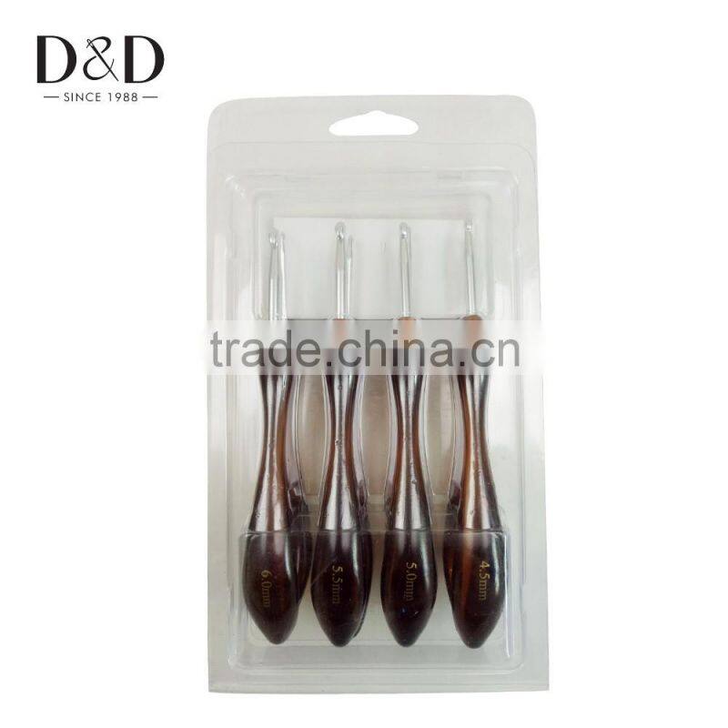 D&D Top Quality 8pcs/set Metal Crochet Hook Brown Knitting Needles Weaving Pins DIY Crafts for Sweater Gloves Needlework 8 Sizes