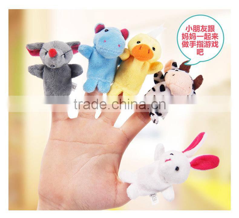 Plush animal soft fabric baby funny finger puppet toy