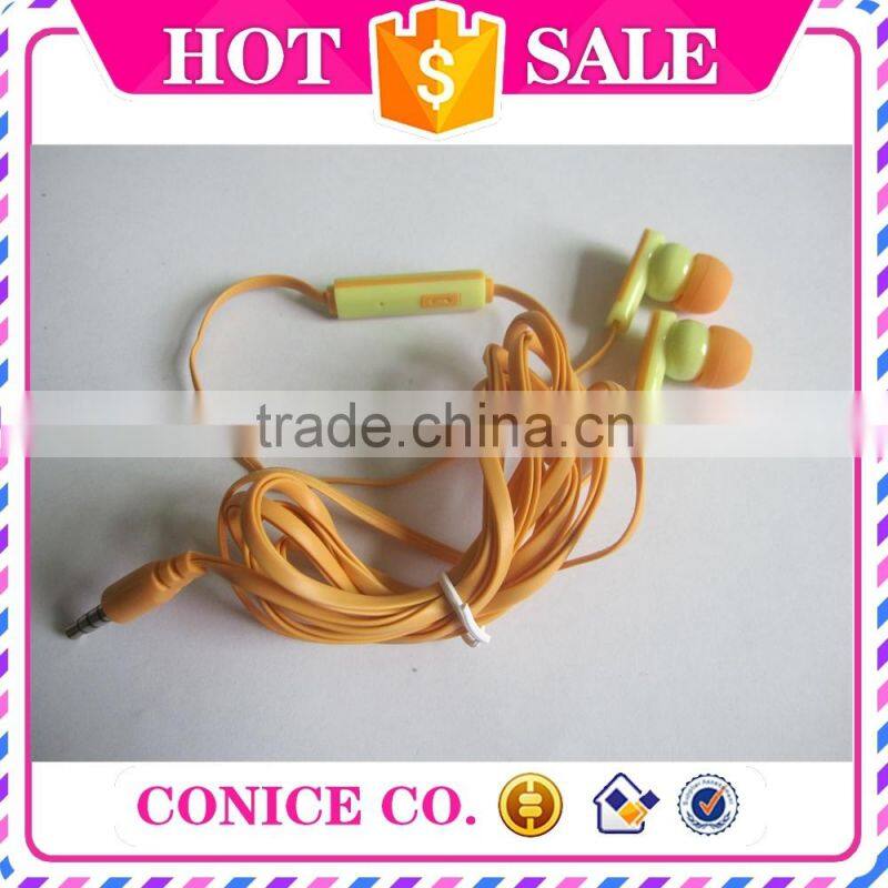 china factory directly sale flat cable wired mini earphones for mobile phone