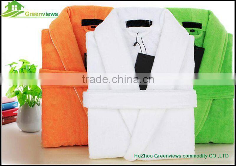 Velvet cotton bathrobes hotel wholesale bathrobe robes with custom logo