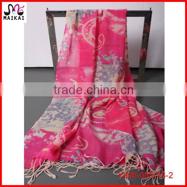 Fashionable new design circle printed wool scarf for women