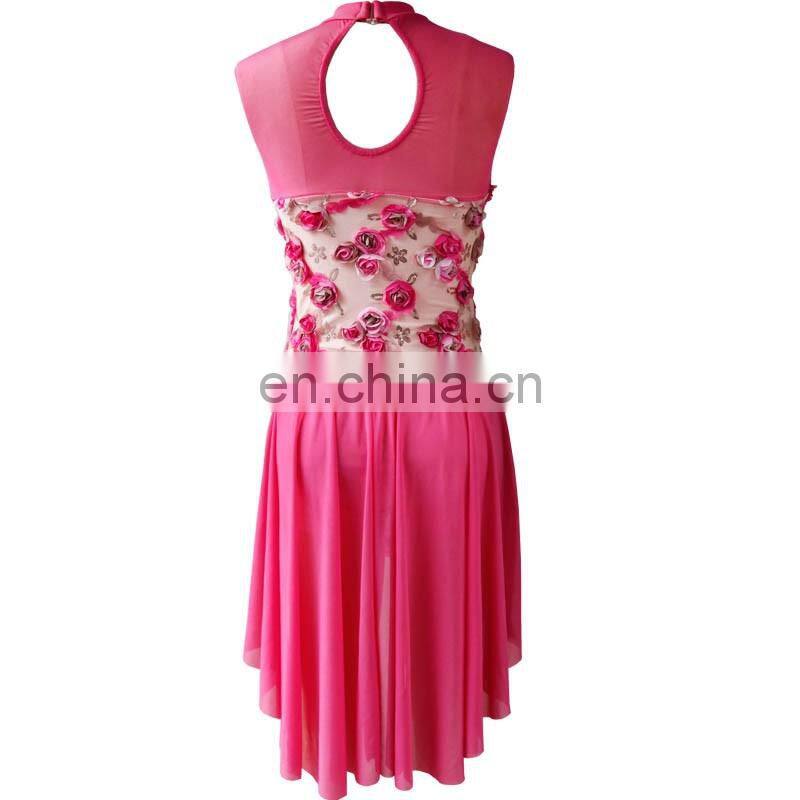 NT16093 Rose mesh and flowe overlay costumes for adult and women. contemporary,lyrical ,ballet costumes dresses