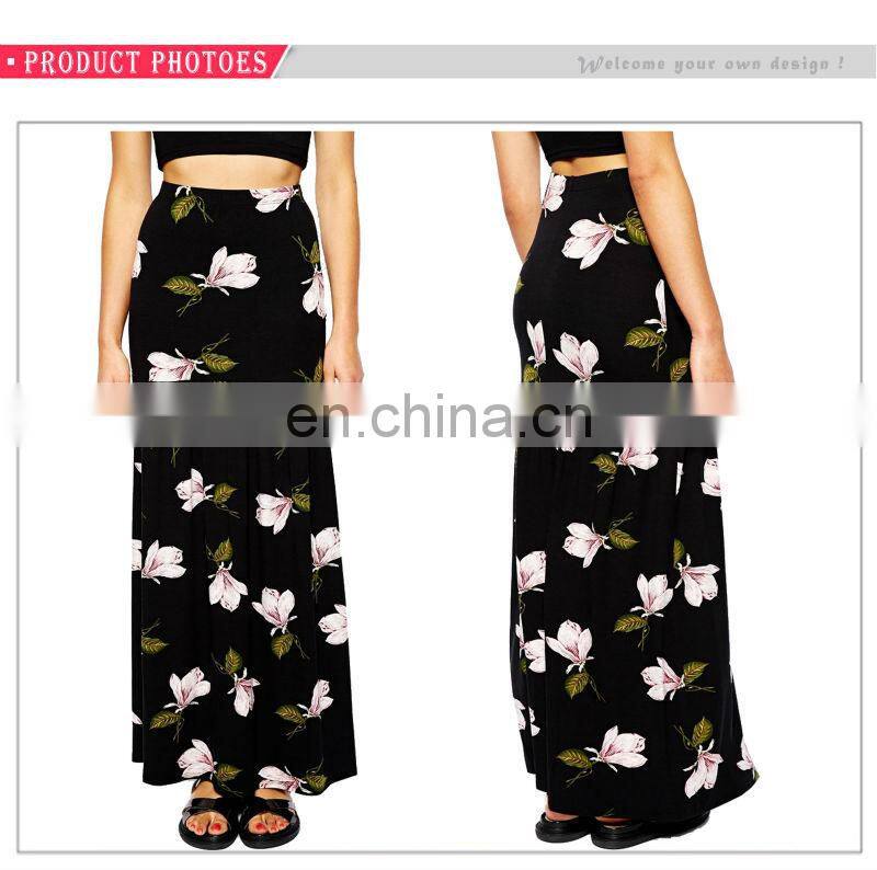 High Quality Womens Floral Print high waisted Long Dress