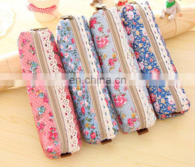 Beautiful vintage wood wind canvas pencil cases