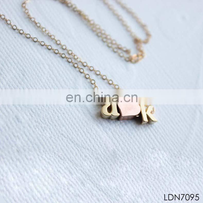 Valentine's Day gift love heart initial letter A-K pendant necklace