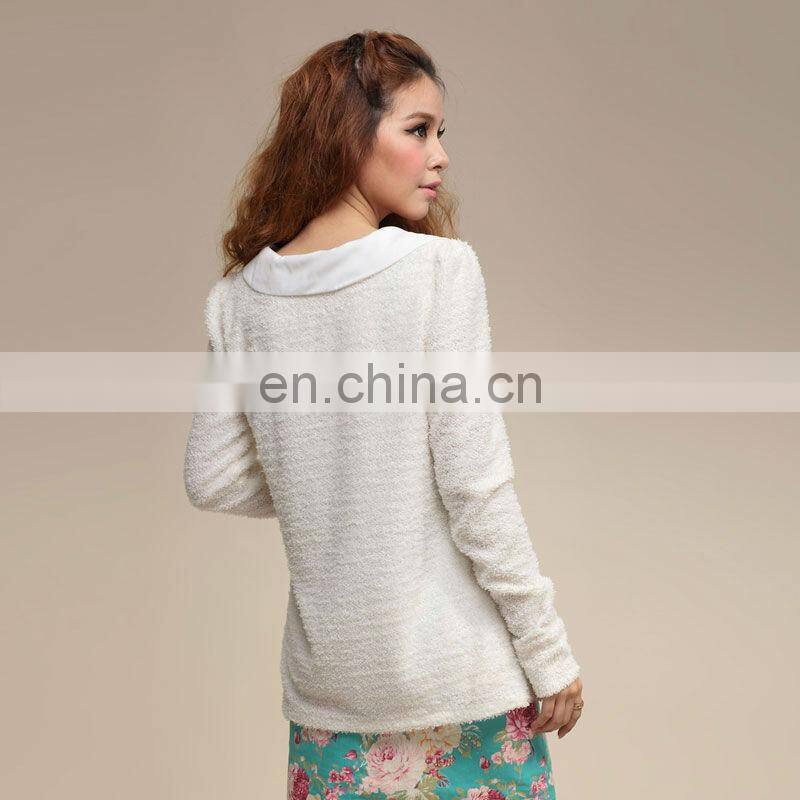 white elastic pullover upper outer women garment