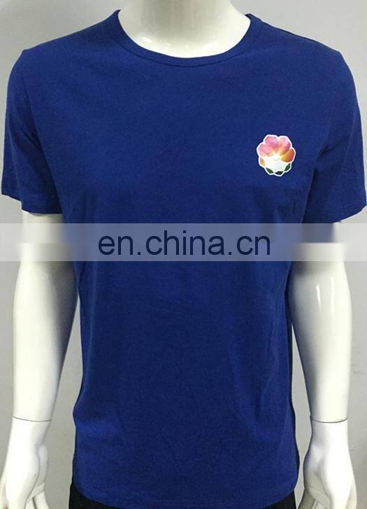 2017 Men's fashion dark blue o-neck l t-shirt with small printing