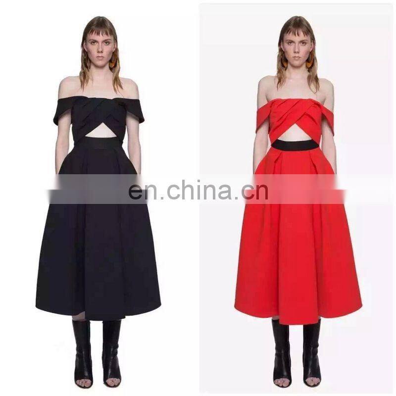 NO MOQ fast shipping long loose dress Exposed belly dresses