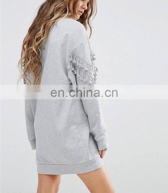 Autumn Women Sweater Pullover Fringe Top Coat Long sleeve Hoodie Sweatshirt