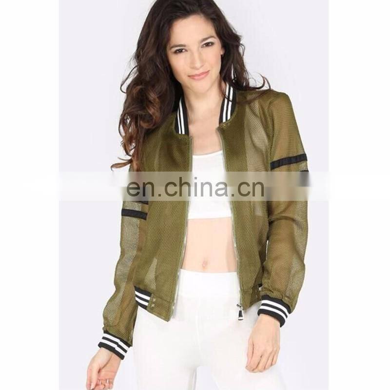 fashion stripe collar varsity bomber jacket wholesale